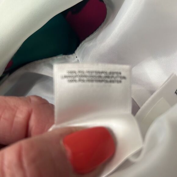 Black Label Evan Picone Dress Floral Sweetheart Neck Sleeveless Midi Pink Blue - Picture 10 of 11